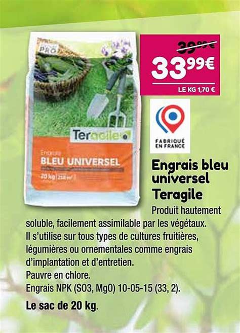 Promo Engrais Bleu Universel Teragile Chez Point Vert Icatalogue Fr