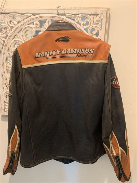 Screamin Eagle Orange Harley Davidson Leather Jacket Maker Of Jacket