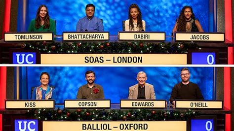 Christmas University Challenge SOAS University Of London V Balliol