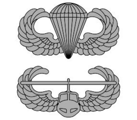 Us Army Parachutist And Air Assault Badges Stacked Vector Etsy