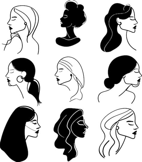 Ilustraci N Vectorial En Blanco Y Negro De La Silueta De La Mujer