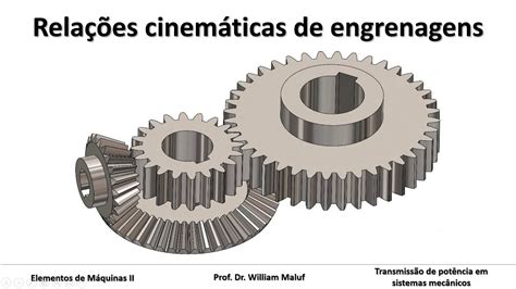 Relações cinemáticas de engrenagens montadas em eixos de transmissão de