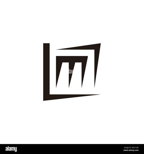 Letter L And M Frame Square Geometric Simple Symbol Logo Vector Stock