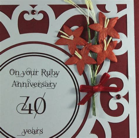 Handmade Ruby Wedding Anniversary Card 40th An Folksy