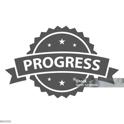 Progress Stamp Seal Vector Badge Icon Template Illustration Isolated On