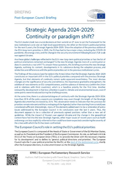 Strategic Agenda 2024 2029 Continuity Or Paradigm Shift Policy Commons