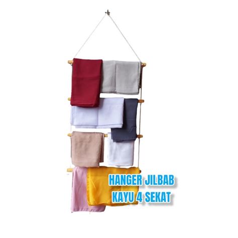 Jual Rak Jilbab Gantung Hanger Hijab Kayu Gantung Shopee Indonesia