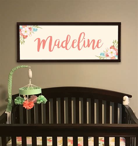 Custom Nursery Sign Custom Baby Name Wooden Sign Handpainted Etsy