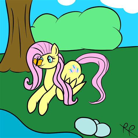 Safe Artist Rainrunnerhun Fluttershy Butterfly Pegasus