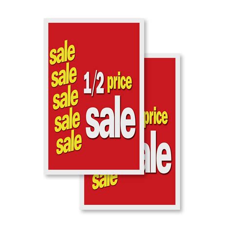 1 2 Price Sale 2 Pack 24 X 36 Vinyl Decals Sign Insert Peel