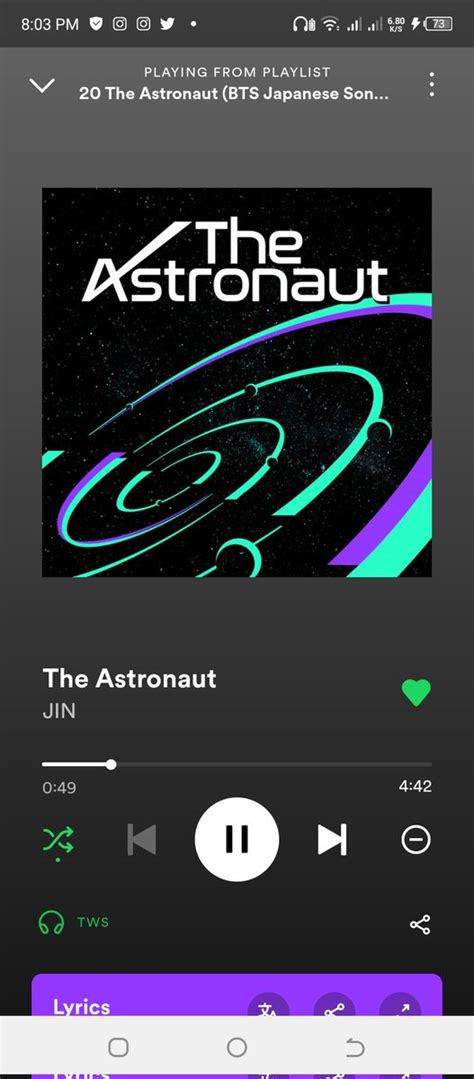 On Twitter Rt Luvmy Jin There Is No One Else Theastronaut