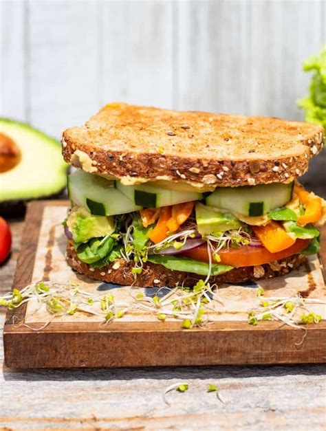 Ultimate Veggie Hummus Sandwich Recipe Hummus Sandwich Veggies