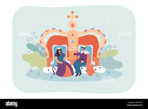 Cartoon King And Queen Sitting On Thrones Stock Vector Image And Art Alamy