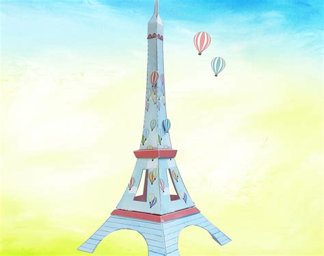 Eiffel Tower 3d Paper Kit Model For Craft Lovers Design Etsy