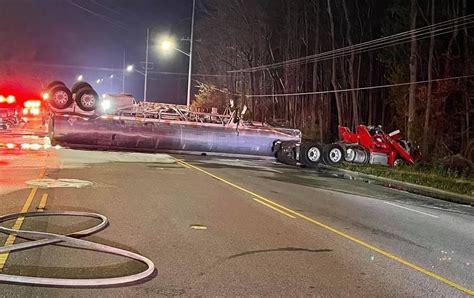 Overturned Tanker Truck Leaking Fuel Closes Section Of Fayetteville Road Fire Officials Say