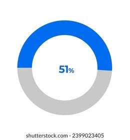 51 Percent Pie Chart Outline Stroke Stock Vector Royalty Free