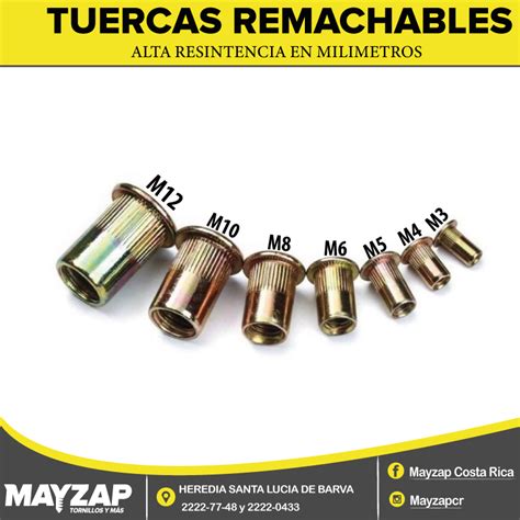 Tuerca Remachable Milimétrica Bicromatizada Mayzap Tornillos Y