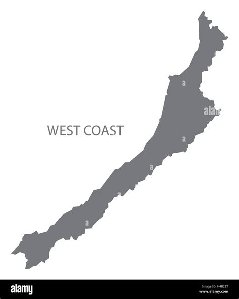 West Coast New Zealand Map grey Stock Vector Image & Art - Alamy