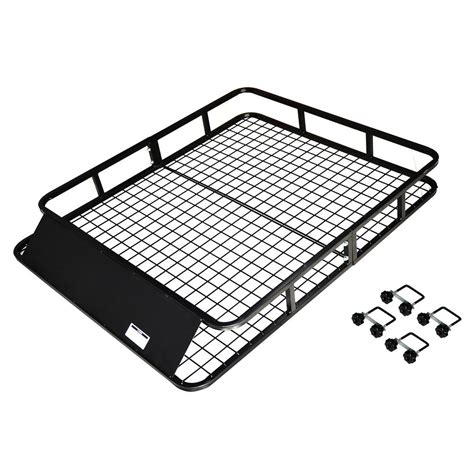 Max Load 165 Lb Heavy Duty Steel Roof Cargo Basket With Wind Fairing 36010 The Home Depot