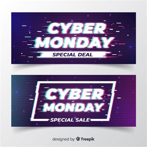 Modelo De Banners De Segunda Feira Cyber Efeito Vetor Gr Tis