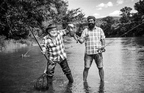 Premium Photo Man Friends Two Men Friends Fishing Flyfishing Angler