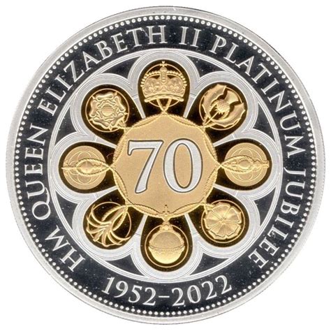 Pounds Elizabeth Ii Platinum Jubilee Silver Proof With Gold