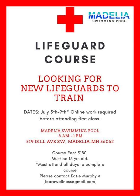 Lifeguard Training Course Flyer