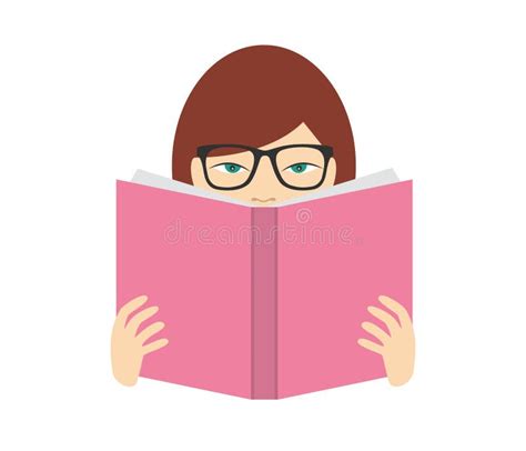 Muchacha Que Lee Un Libro Vector Plano Ilustración del Vector