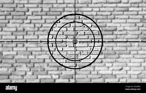 Crosshairs In Front Of A Stone Wall Stock Photo Alamy