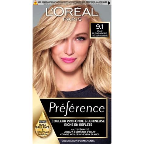 Coloration Cheveux Permanente 91 Oslo Blond Très Clair Cendré Preference La Boîte à Prix