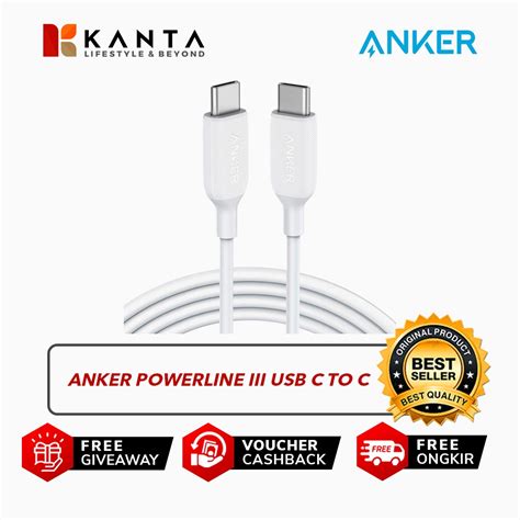 Jual Anker Powerline Iii Usb C To C White Shopee Indonesia