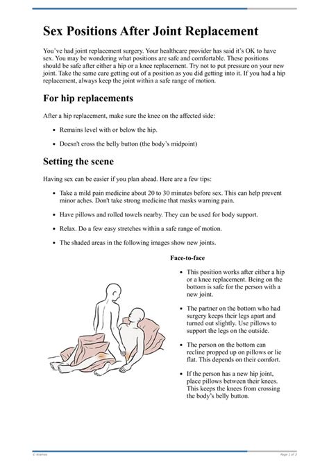 Text Sex Positions After Joint Replacement Healthclips Online