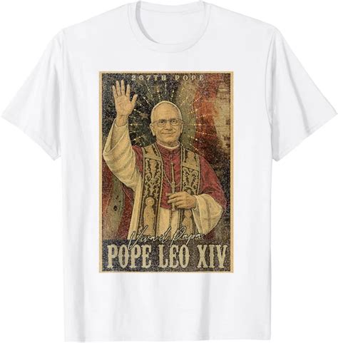 ANUNSHIRT Pope Leo Xiv 14Th First American Pope Usa Flag Vintage T Shirt Unisex S 5XL Hot