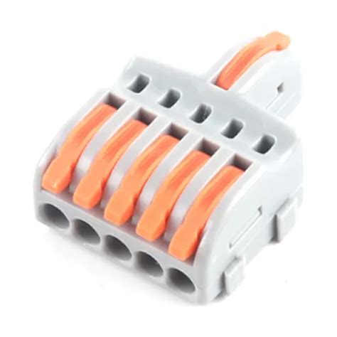 5 Pçs Conector Emenda Derivação 1x5 Fio Alavanca 1 À 4mm MercadoLivre