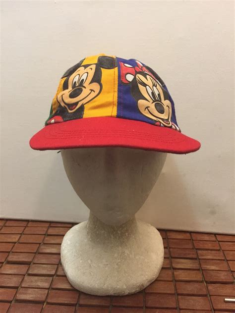 Vintage Mickey Mouse Disney Minnie Goofy Pinwheel Colorblock Strapback