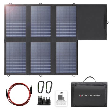 ALLPOWERS Carregador Solar Dobrável Painel Solar 60W 18V DC USB C