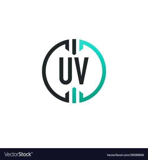 Initial Letter Uv Circle Simple Creative Logo Vector Image