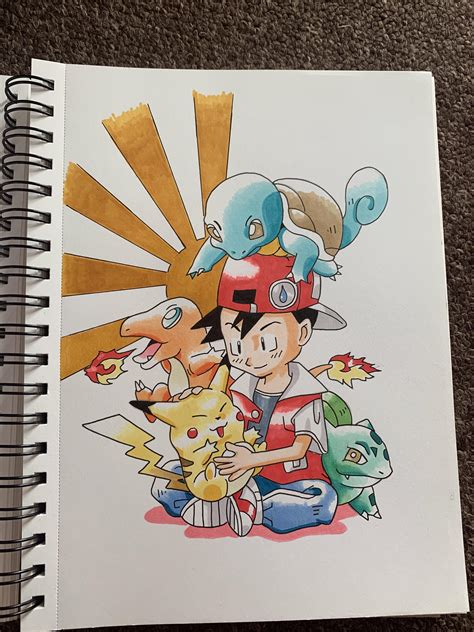 Old school style , pokemon , me , art markers : r/pokemon