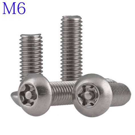 M6 M6x1 0 304 Stainless Steel Pin Tamper Torx Security Button Head Screw Bolts Ebay