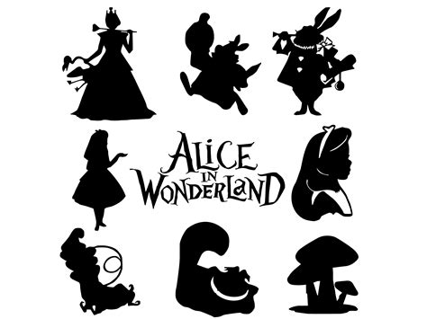 Alice In Wonder Cat Svgrabbit Svgclock Svgmushrooms Svgcaterpillar