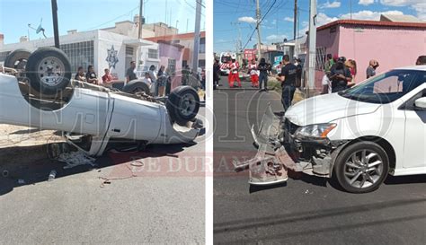 VIDEO Así fue el choque volcadura en calle Pino Suárez