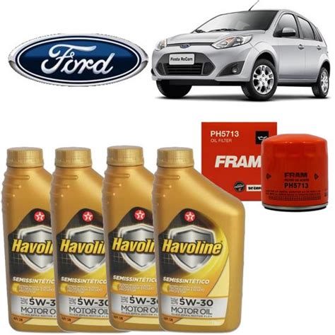 Kit Troca De Oleo Do Ford Fiesta Zetec Rocam 1 0 E 1 6 8v Havoline