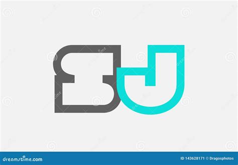 Blue Grey Alphabet Letter Sj S J Combination For Logo Icon Design Stock