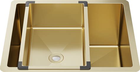 Brushed Brass Gold Penny 510x450 Single Bowl Sink Buildmat