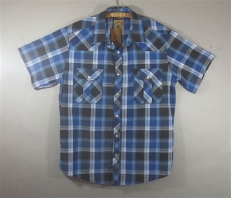 COEVALS CLUB Western Shirt New Condition Pearl Buttons Blue Black