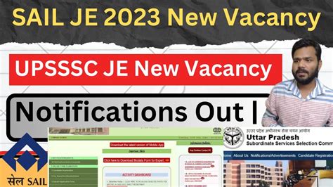 Big Update Sail Je New Vacancy Notifications Out Upsssc Je