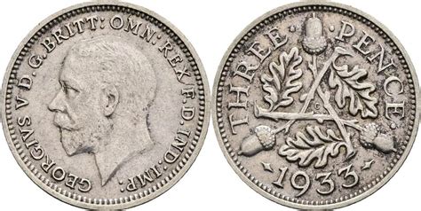 Großbritannien 3 Pence 1933 ss MA Shops