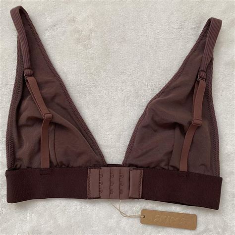 Skims Cotton Rib Plunge Bralette Brand New With Depop