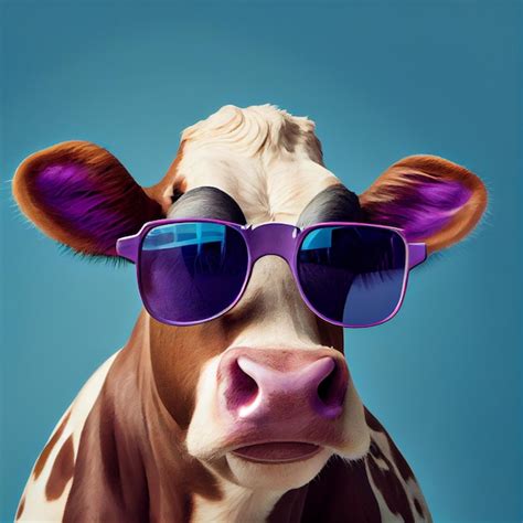 Premium Photo | Cow with glassesgenerative ai