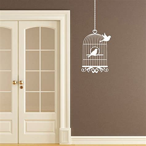 Vintage Bird Cage Wall Sticker Birds And Cage Design